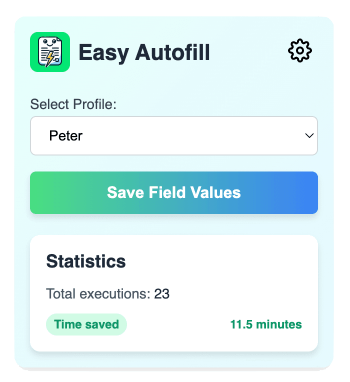 Easy Autofill Chrome extension interface