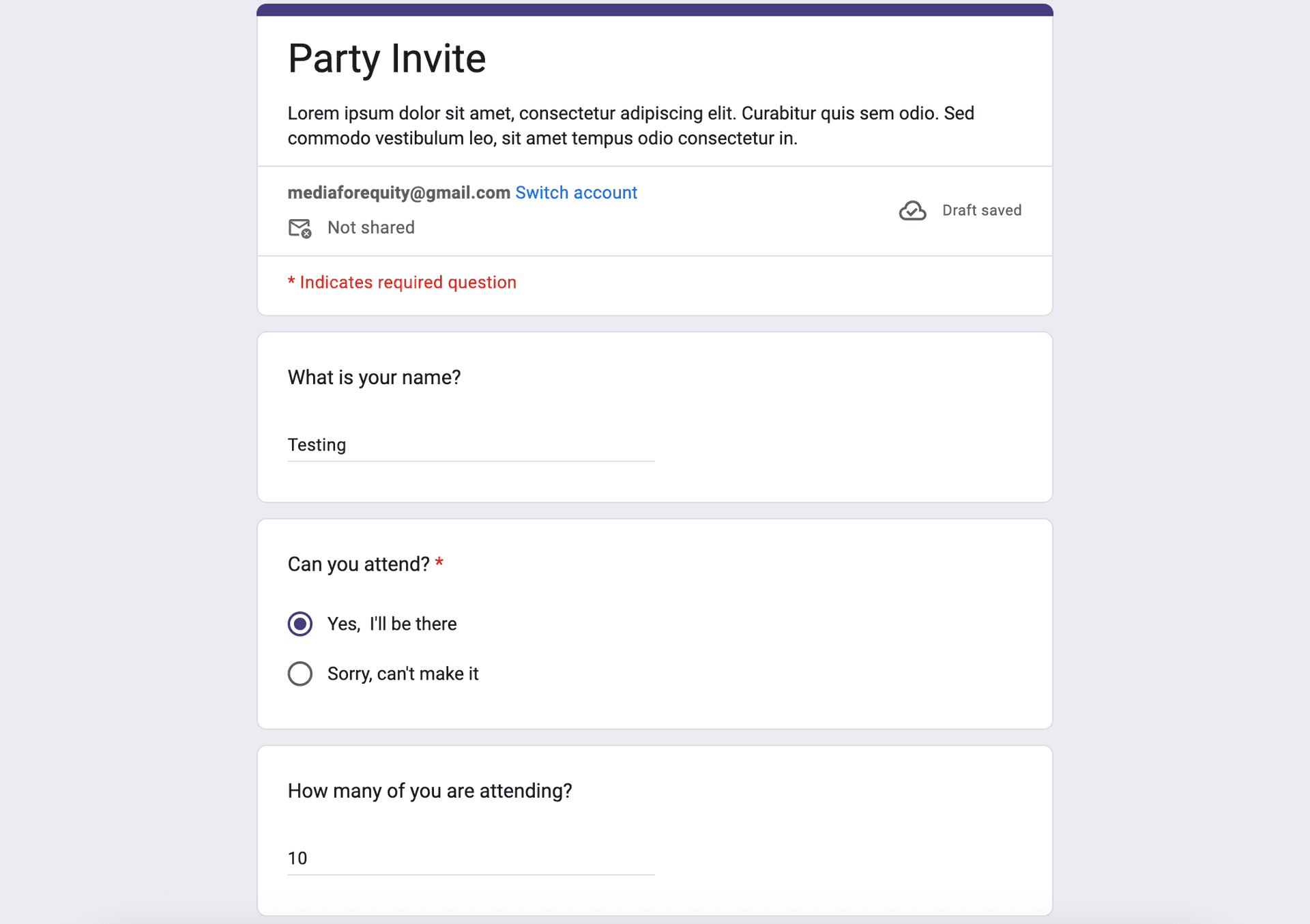 The Google Doc you want to fill